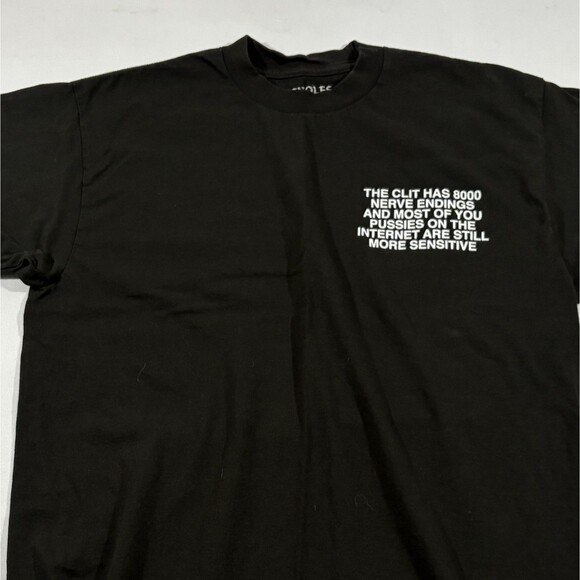 Asshol**s Live Forever Cl*t Funny Black Crew Short Sleeve Cotton Tee T-shirt L - Picture 2 of 9